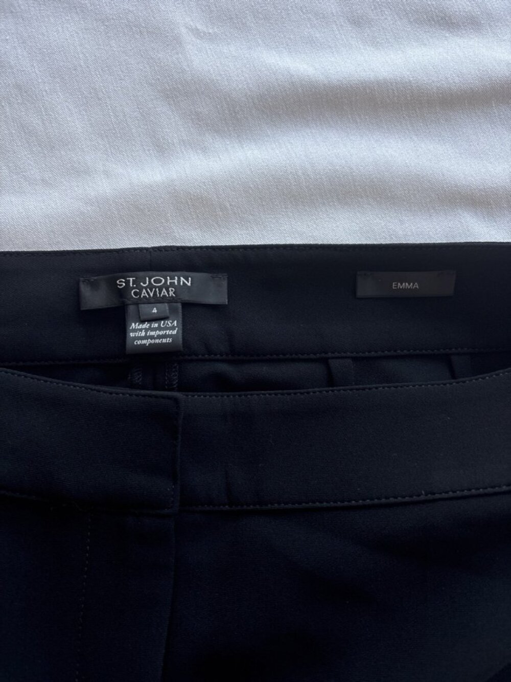 St. John Caviar Black Size 4 Emma Marocain Cropped Pants, Caviar